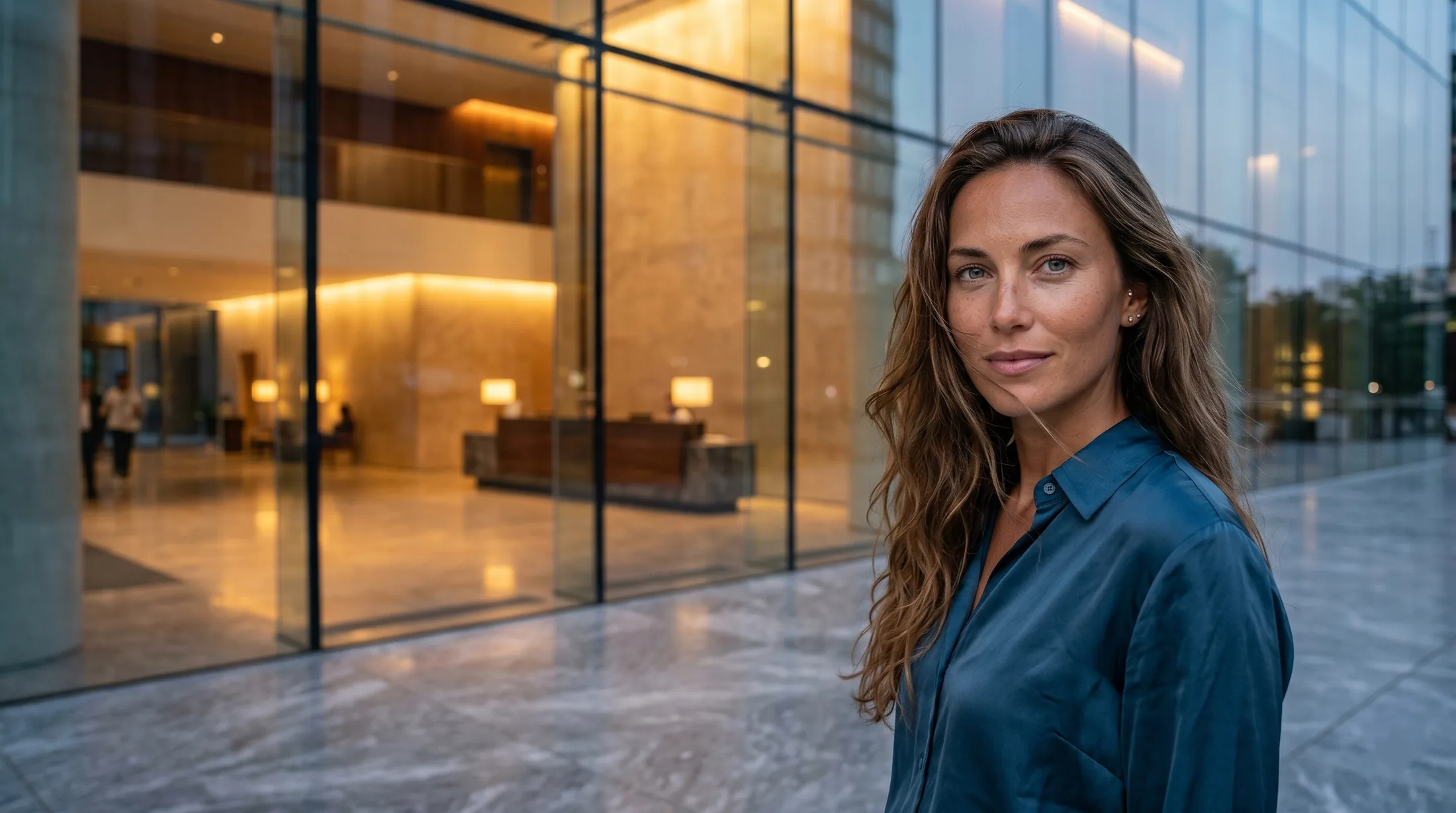 Adviseur van ONE Risk Advisory bij een kantoorlobby in Amsterdam
